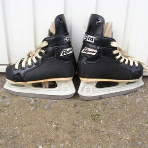 Vintage ice skates RAPIDE, Children Ice shoes, Canada black skates, CCM Hockey ice skates, Old ice skates, Winter sport decor image 8