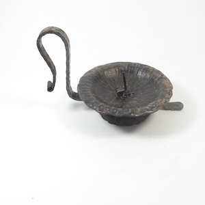 Vintage Iron candlestick Wrought candle holder Iron solid candleholder Old massive candlestick Rustic handmade candleholder
