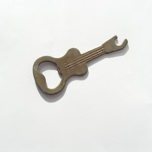 Vintage Metal Opener, Bottle Opener guitar, Beer Opener, Bottle Cap Opener, Bar Tool, Guitar figure, Bar Accessory