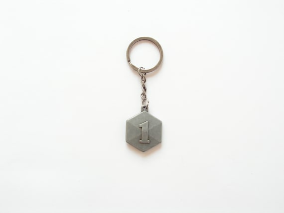 Keychain metal Number 1, Vintage keychain, Key ho… - image 1