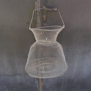 Cesta de alambre grande Trampa de red de pesca Red de mantenimiento de pesca Cesta de pescado de malla de alambre Cubo de pescado Cesta de pesca plegable Decoración de mar Accesorio de pescador