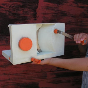 Bread cutting machine Bread plastics slicer Slicing machine White orange bread machine Kitchen helper German bread cutting machine