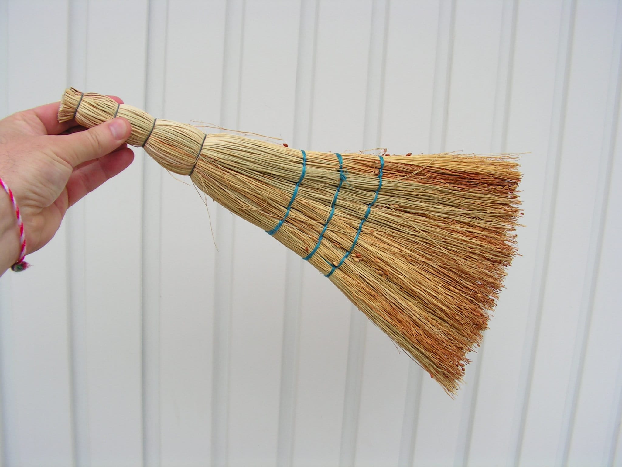 Vintage Natural Plants Broom Natural Straw Broom Wire Wrap Etsy