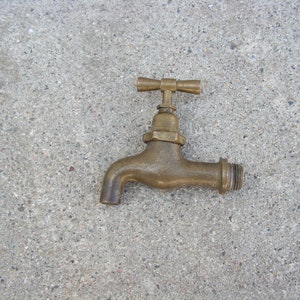 Vintage Brass Water Tap 50s, Massive Water Faucet, Brass patina Spigot, Water Spigot, Vintage Spigot, Brass water faucet, Industrial decor