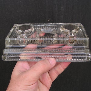 Vintage glasbläckhorn, glasbläckburk, bläckställ, genomskinligt ljust glasbläckhorn, antikt kontorstillbehör