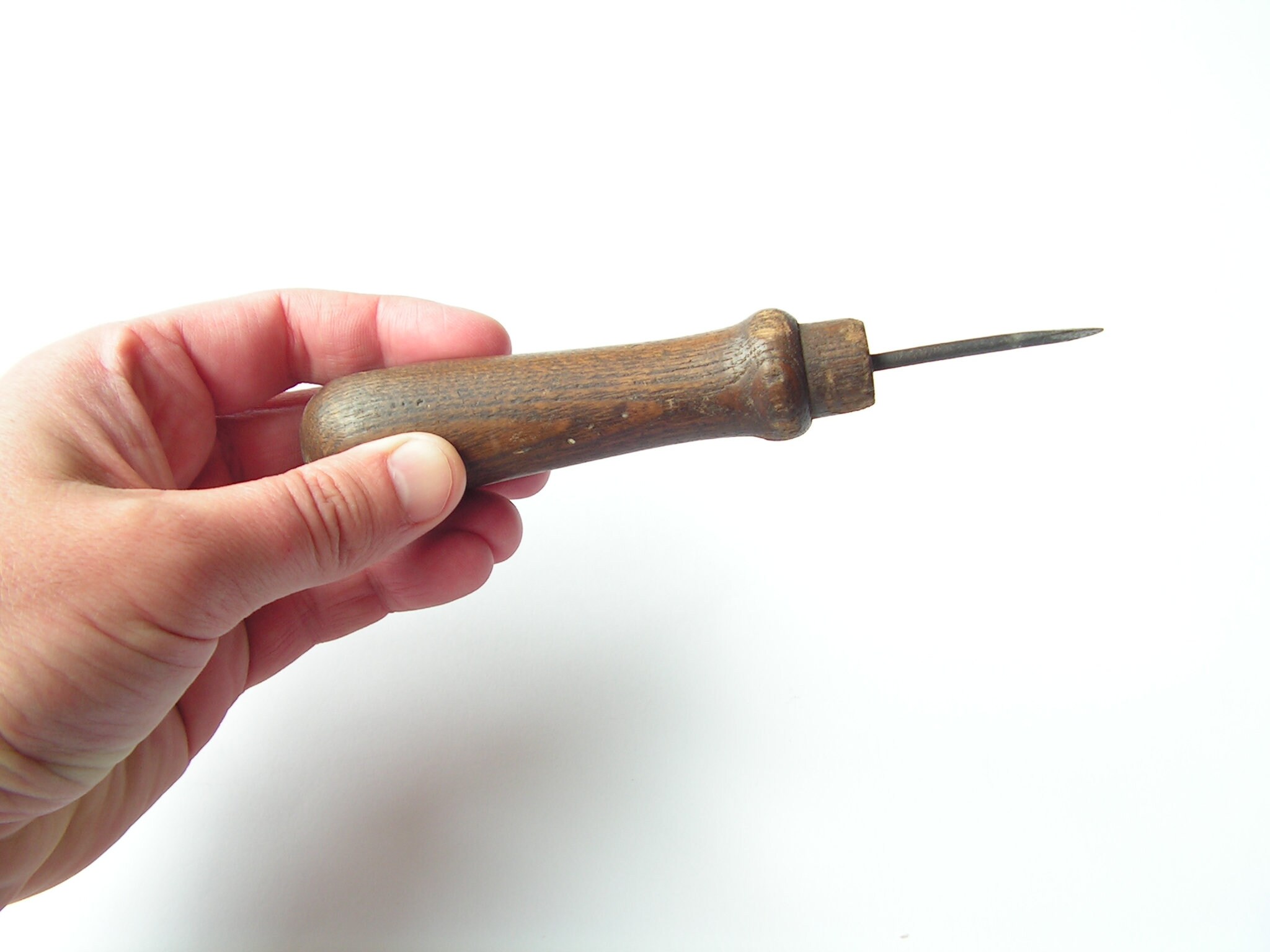 Vintage Wooden Handled Awl 1950s Sewing Awl Primitive Tool Awl Etsy