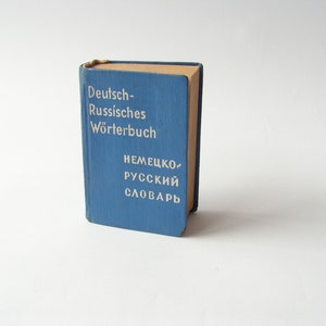 Tasche Deutsch Russisches Wörterbuch 1967s Vintage Buchtasche Größe Mini Papier Wörterbuch Altes Reise Wörterbuch Hardcover Deutschland Russland