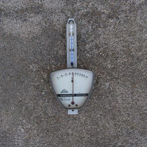 Vintage hygrometer thermometer, Metal hygrometer, Poland hygrometer, Weather station, Atmospheric pressure measuring instrument