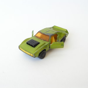 Matchbox car AMX Javelin, Matchbox ENGLAND Number 9, Vintage small car toy, Metal toy green car, Metal car, Collectible metal car