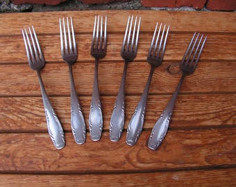 Vintage set of 6 Forks, Forks ROSTFREI, SOLENGEN Metal Forks, Silver ton forks, German forks, Antique forks, Vintage Kitchen