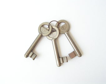 Vintage Old Keys, Set of 3 Retro Keys, Skeleton Keys, Collectable keys, Antique metal, Keys white metal, Vintage Findings