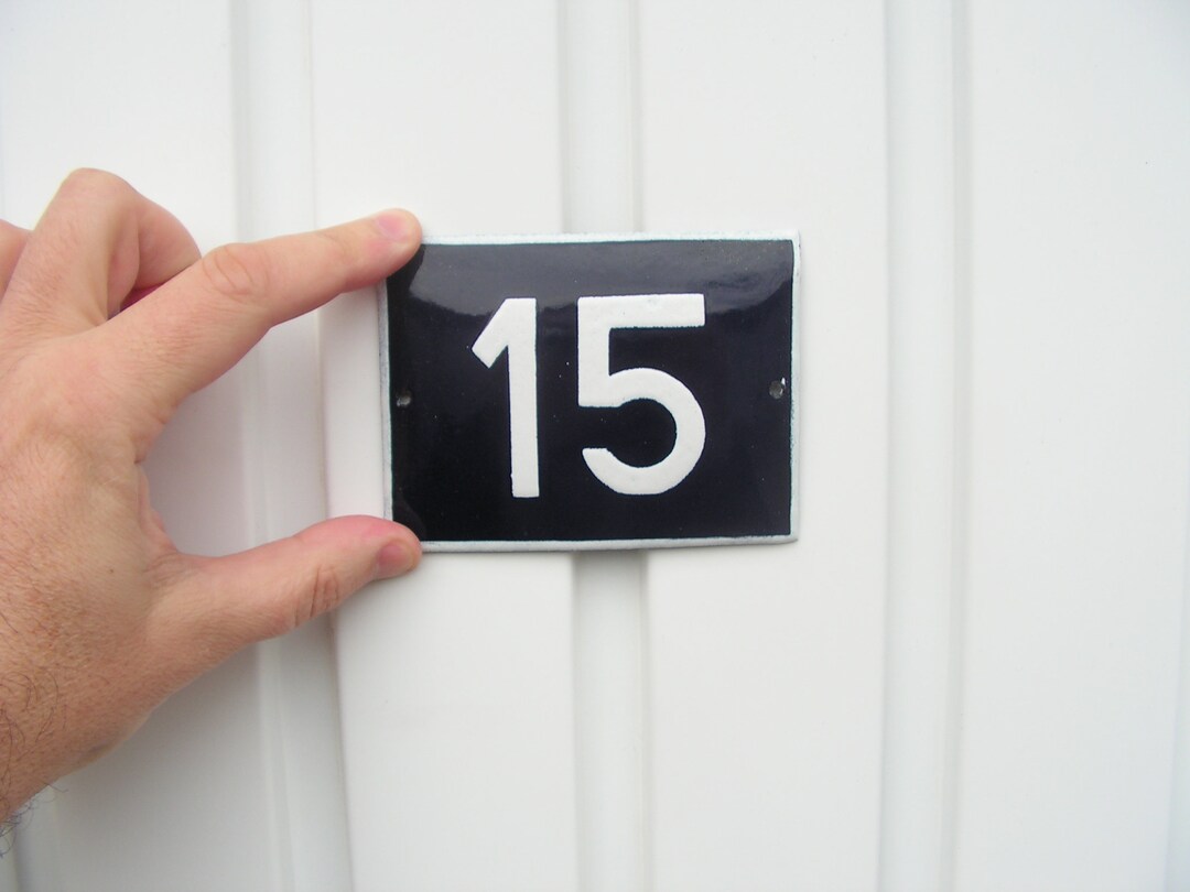 Vintage French Enamel Sign 15 House Door Number 15 Blue White Lovely ...