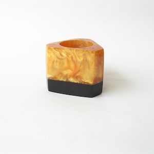 Catalin Pencil Holder Catalin Candlestick Lava Flow Pencil Organizer Desk Pen Holder Orange Candlestick Office Decor
