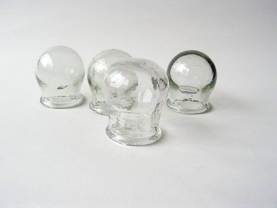 Ventouses vintage, Ensemble de 4 tasses en verre médical, Pots en verre  massage sous vide, Thérapie ventouse, -  Canada