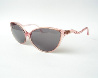 Vintage OKULA Cat Eye Sunglasses, 80s Red Plastic Frame