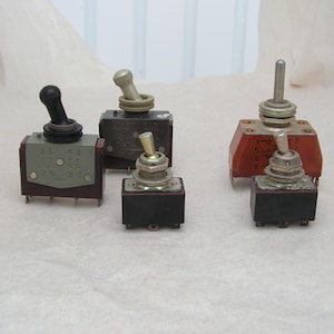 Juego de interruptores de palanca vintage, plástico y metal, para decoración steampunk.