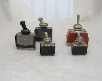 Juego de interruptores de palanca vintage, plástico y metal, para decoración steampunk.