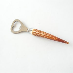 Vintage metal opener Bottle opener with plastic handle Metal bottle opener Collectible opener Vintage barware Bar accessory Beer opener