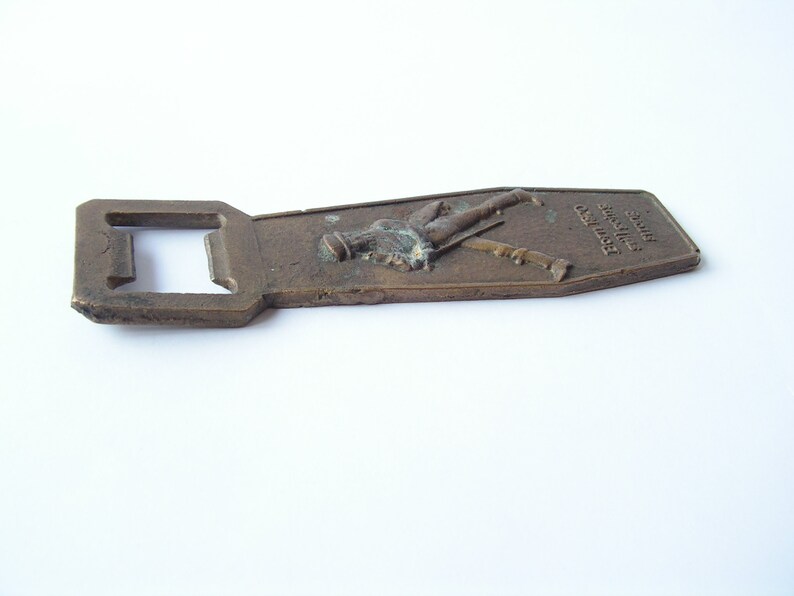 Vintage Brass Johnnie Walker Bottle Opener, Bar Tool Accessory image 2