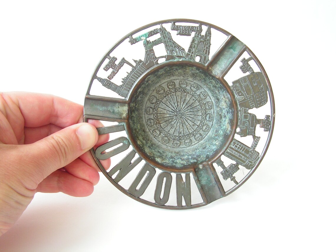 Ashtray London Vintage Metal Ashtray Retro Ashtray Ashtray Etsy