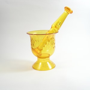 Plastics mortar and pestle Decorative mortar and pestle Yellow mortar Herb grinder Rustic kitchen decor Kitchen gift