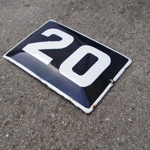 Vintage Blue White Enamel Sign 20 Porcelain Street House Number 20 Enamel Metal Plate 20 Street Enamelled Sign Wall Hangings