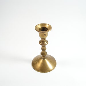 Old small brass candlestick Vintage stylish bronze candlestick Patina candle holder Brass handmade candleholder Art candlestick
