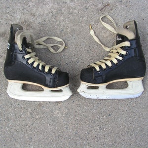 Vintage ice skates RAPIDE, Children Ice shoes, Canada black skates, CCM Hockey ice skates, Old ice skates, Winter sport decor image 6