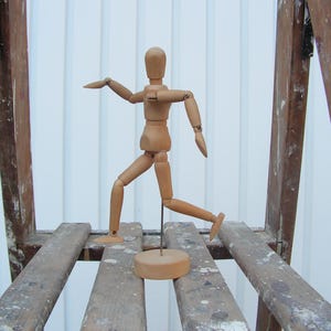 Vintage wooden artist's model, Wood man mannequin, Human body figure, Articulated wood doll, Articulated model, Wooden toy, Art decor