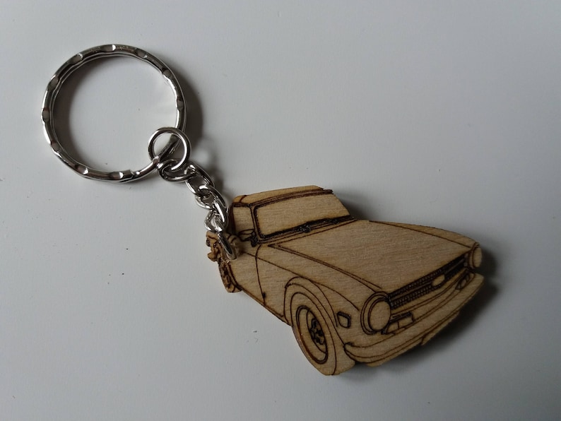 Triumph Tr6 Keyring Etched Detail Wooden Etsy