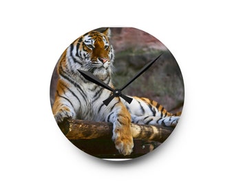Horloge murale en acrylique - Tigre