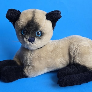 Siamese Cat Plush R. Dakin Co. Stuffed Animal Vintage 1973 Blue Eyes 13&quot; Si AM EUC
