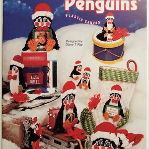 Christmas Penguins Plastic Canvas Pattern Booklet 1995 Needlecraft Shop Crafts