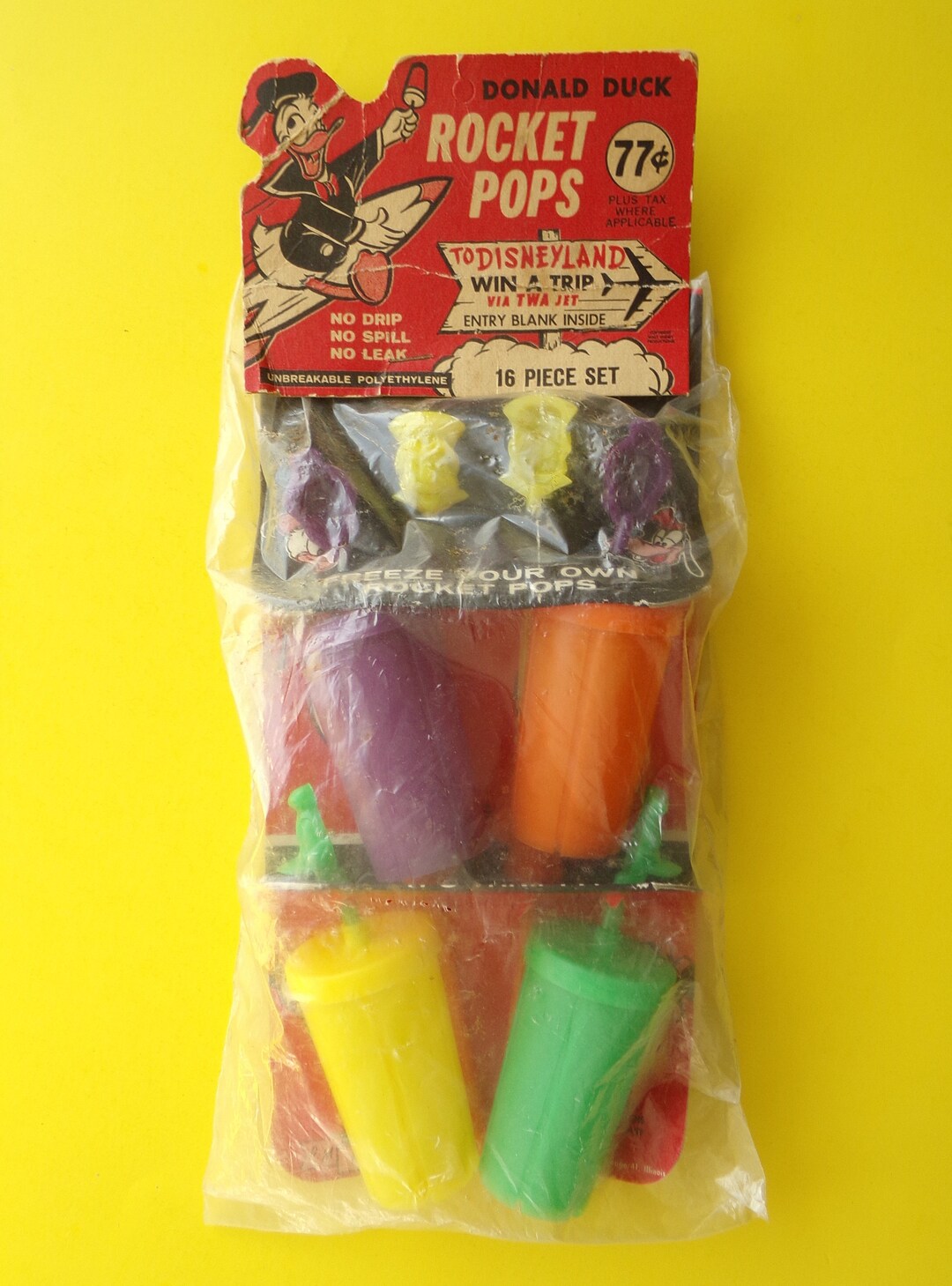 Vintage Donald Duck Rocket Pops Sealed 16 Pc Unbreakable 1960 Plastic ...