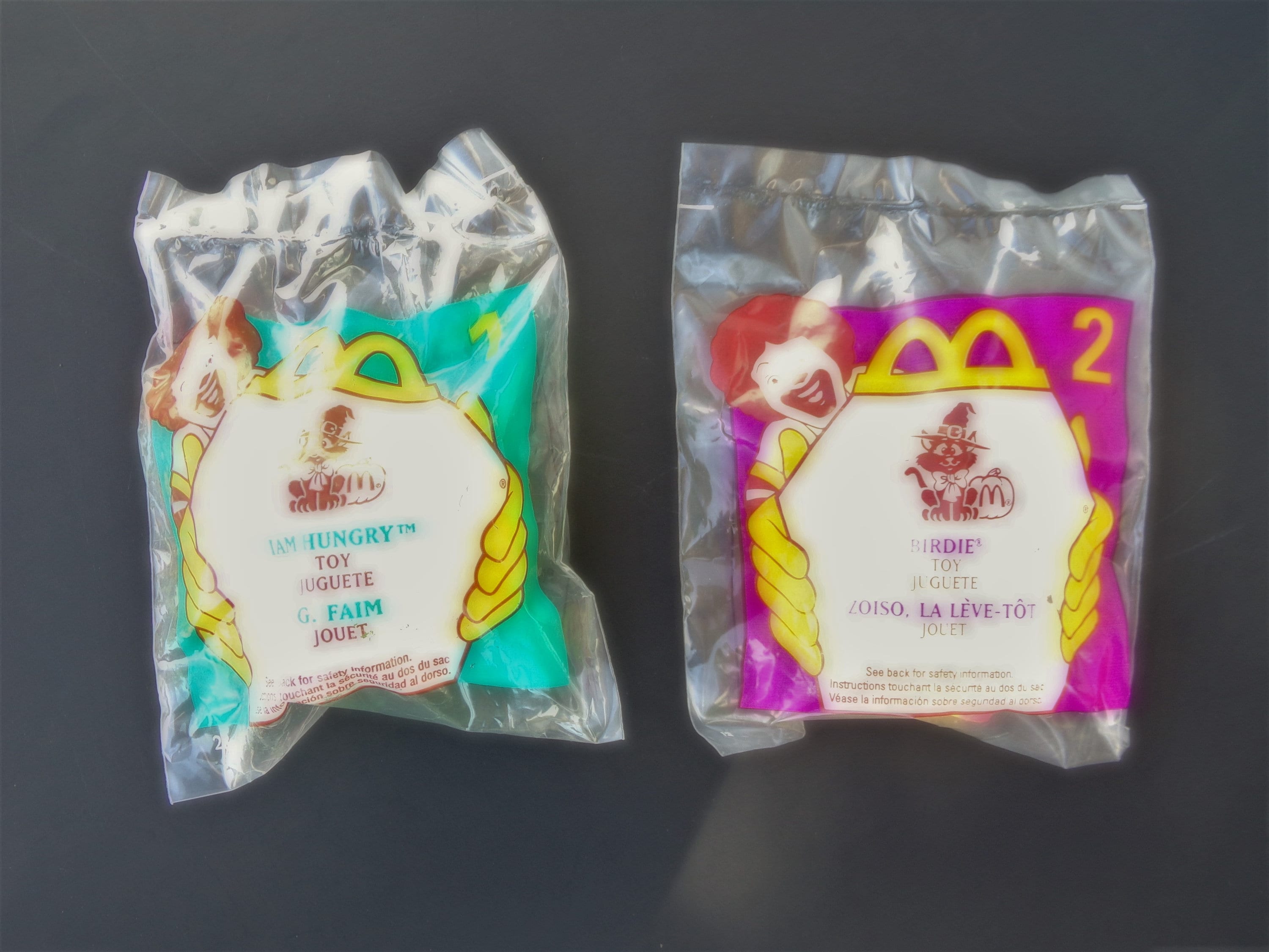 Halloween McDonalds 1998 Happy Meal Toys NIP Birdie, IAM Hungry Candy Dispensers
