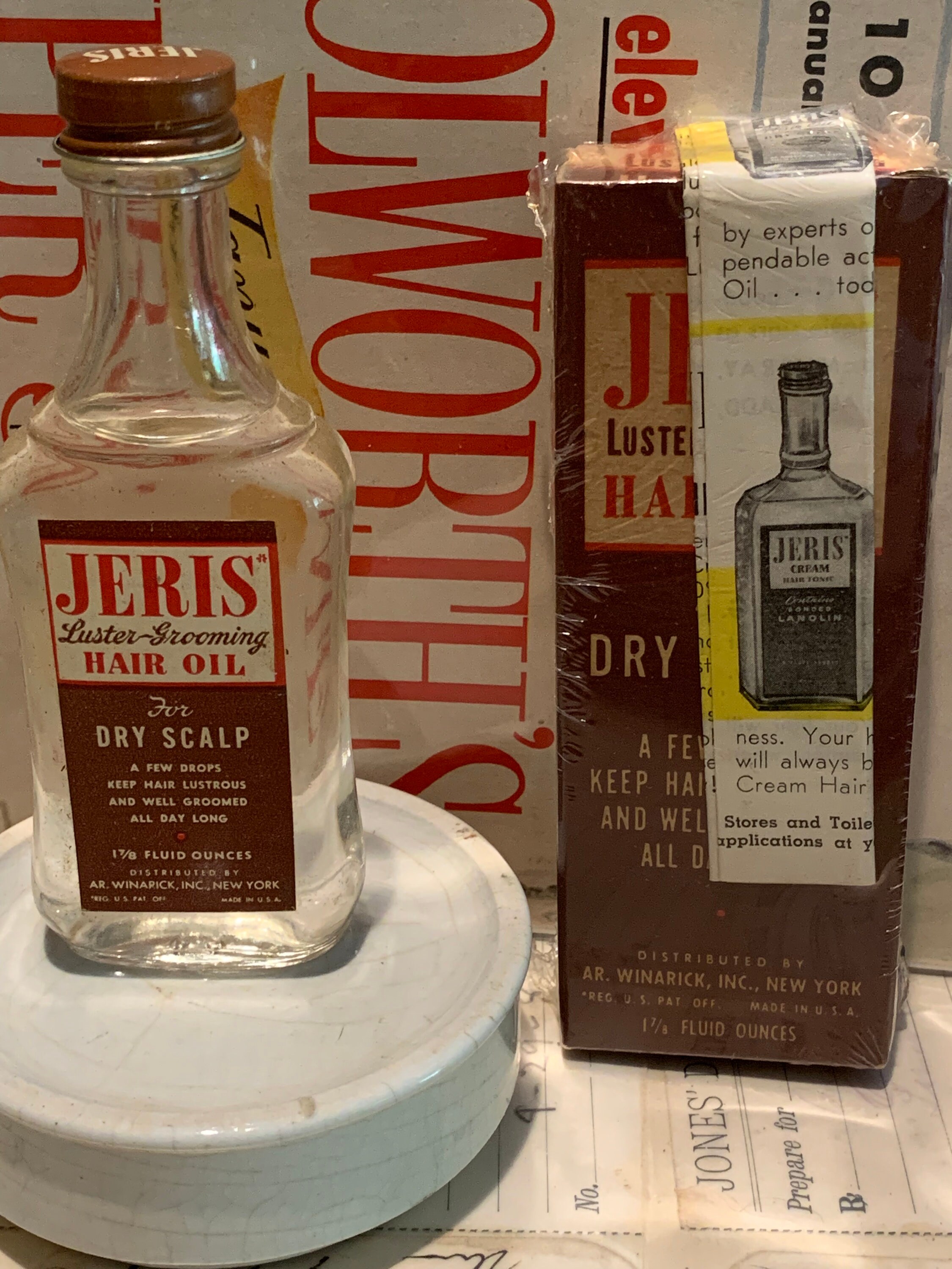 Expired Vintage Jeris Hair Oil TONIC Box Brochure Luster - Etsy