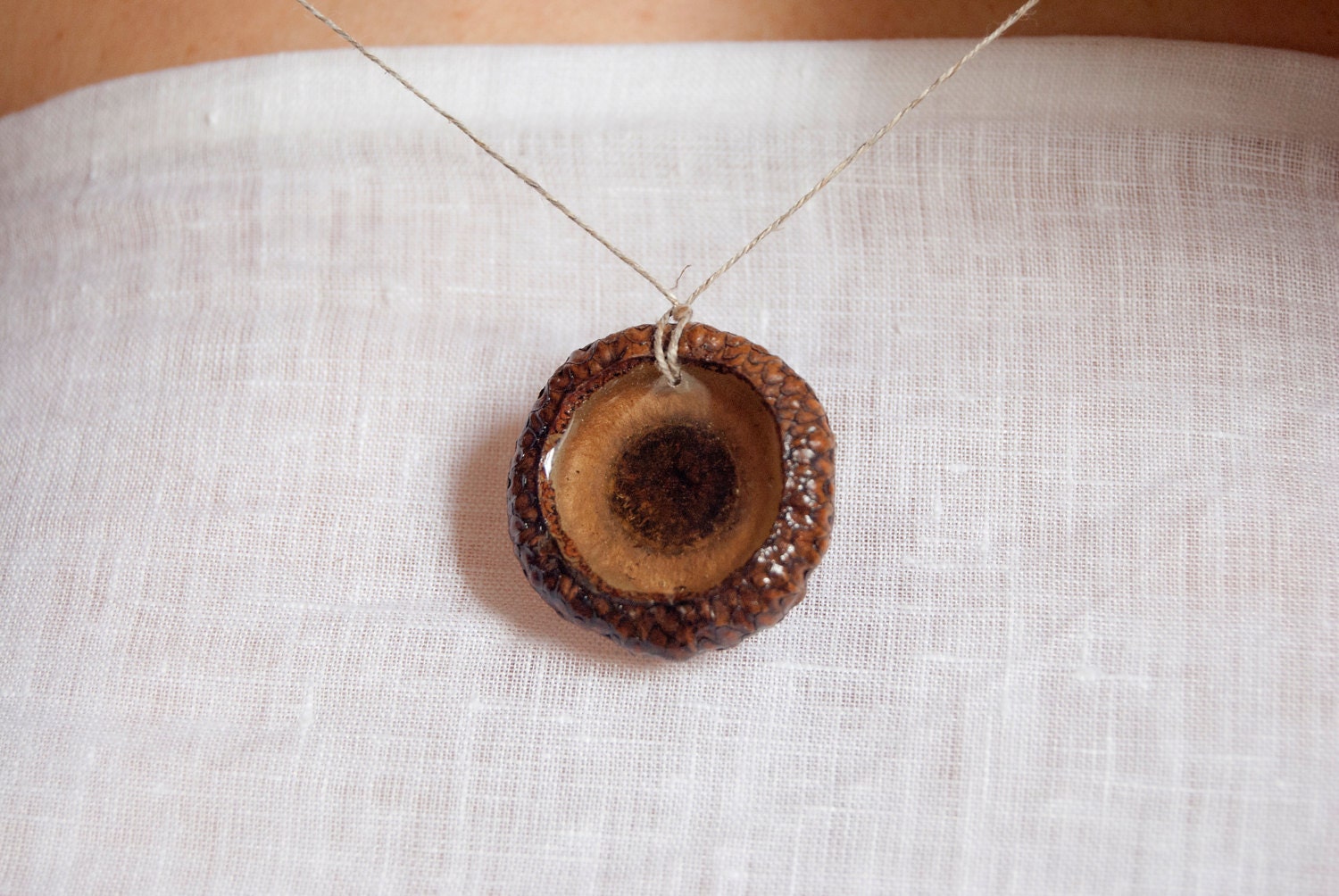 resin acorn necklace