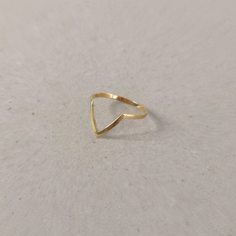 18k gold plated V shape ring