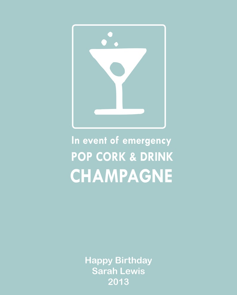 Pop Cork & Drink Champagne personalised print image 3