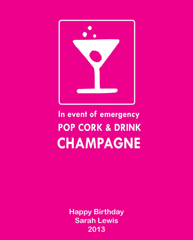 Pop Cork & Drink Champagne personalised print image 1