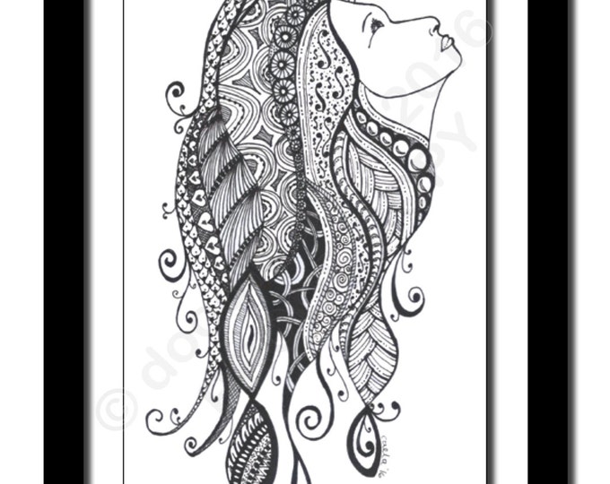 Doodle Art, Original Artwork, woman - Etsy