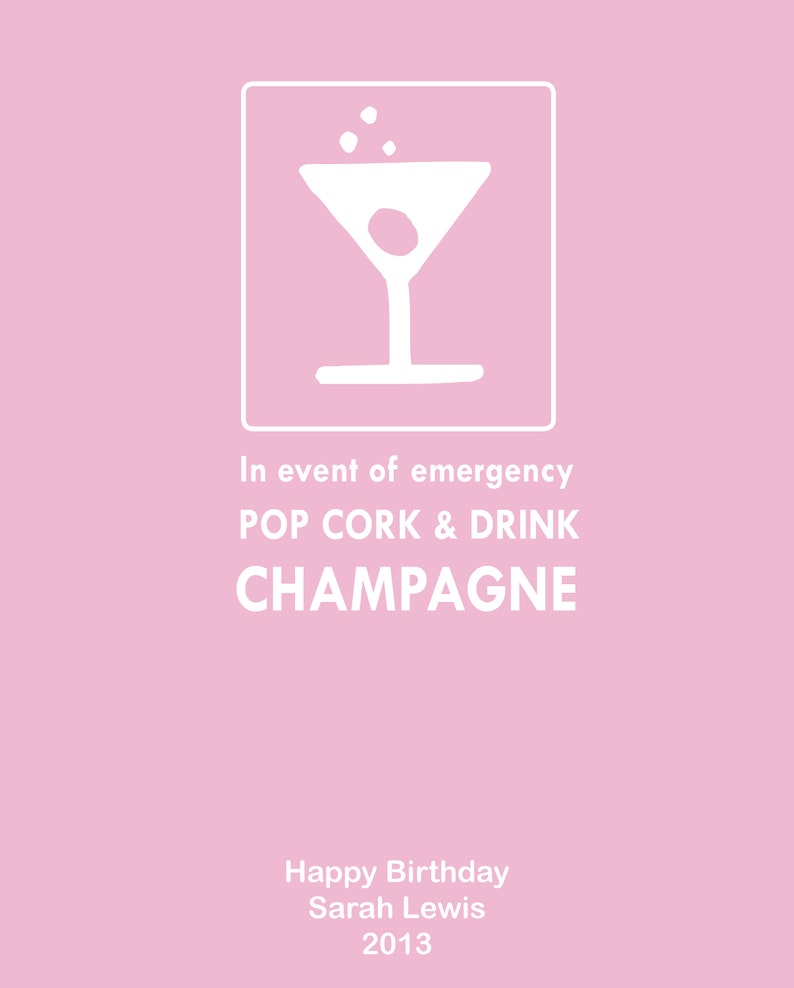 Pop Cork & Drink Champagne personalised print image 2