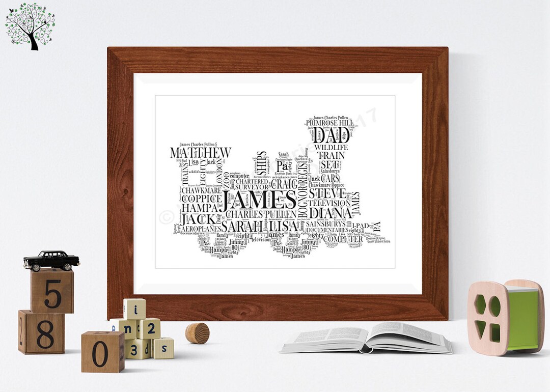 Steam Train Shaped Personalised Word Art Etsy