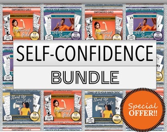 Self-Confidence Bundle (58 Pages) Coping Skills For Teens - Empowered Girls - Unlock Your Hidden Strengths - Stand Up To Your Inner Critic