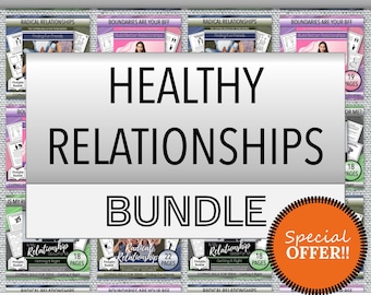 May include: A digital product bundle for teens on coping skills and healthy relationships. The bundle includes four printable workbooks: Radical Relationships: Finding Fun Friends, Radical Relationships: Getting It Right, Boundaries Are Your BFF: Build Better Relationships, and To My Relationship: Getting It Right. The bundle is available for a special offer.
