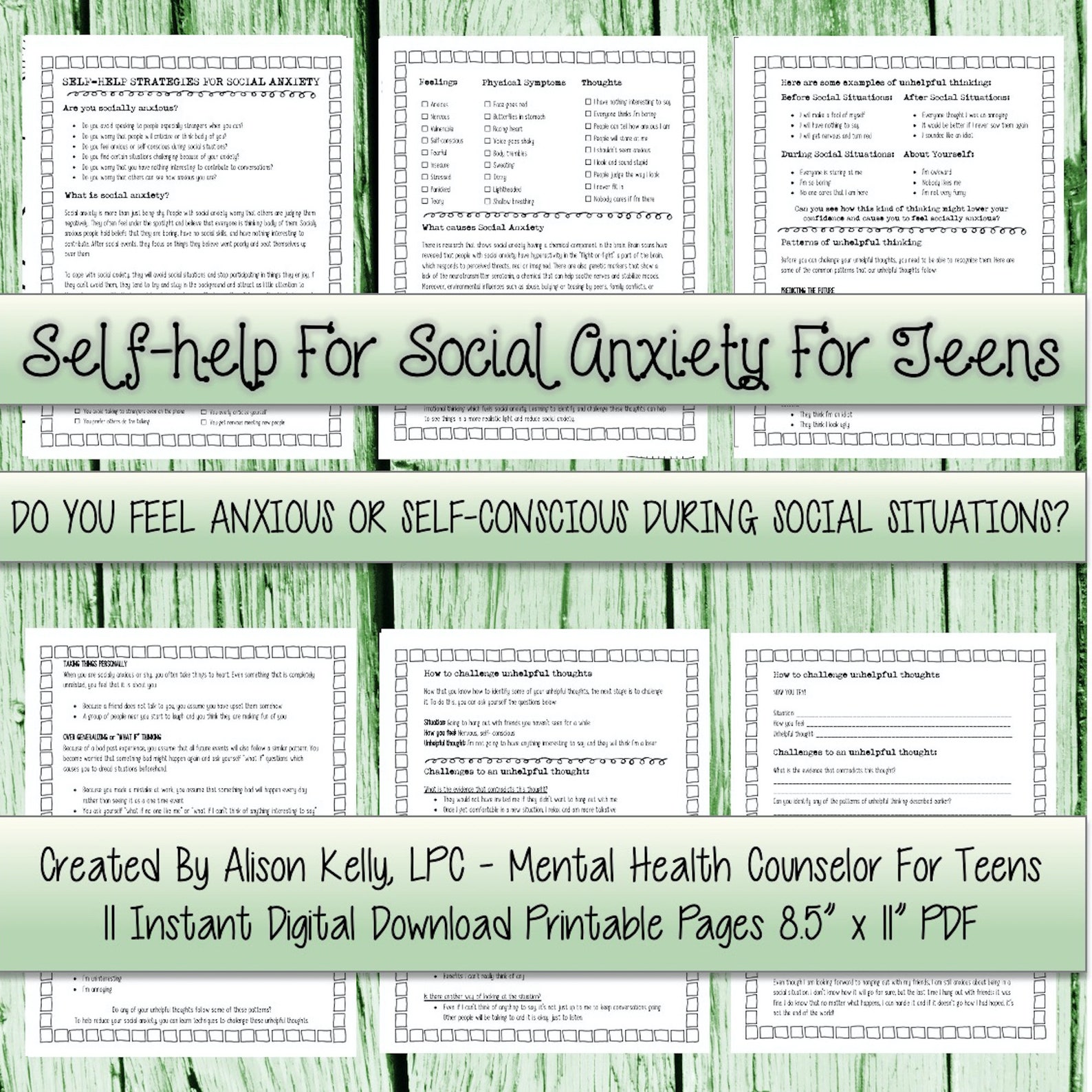 Self-help for Social Anxiety Coping Skills for Teens - Etsy