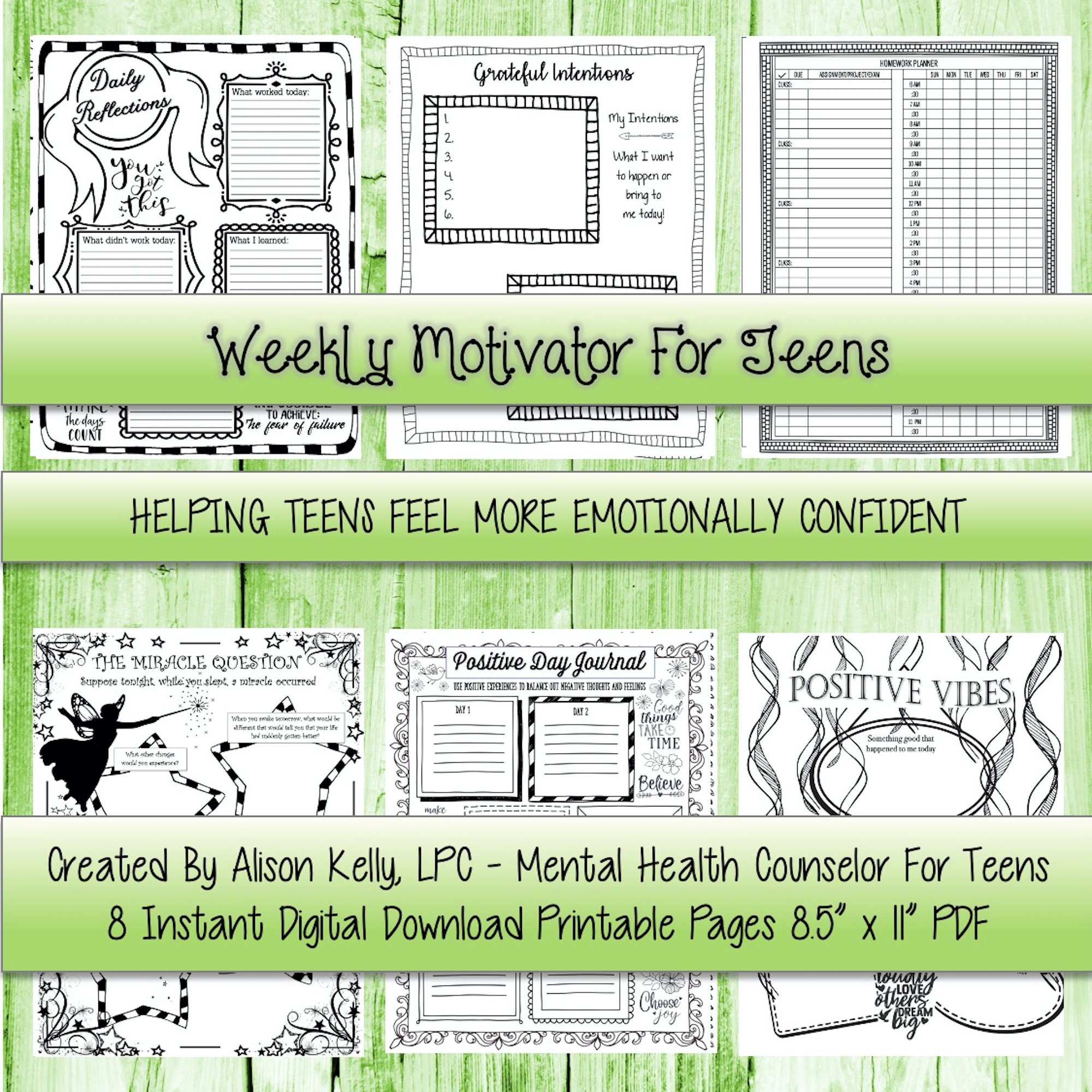 Design Your Day Weekly Motivator Coping Skills For Teens Etsy