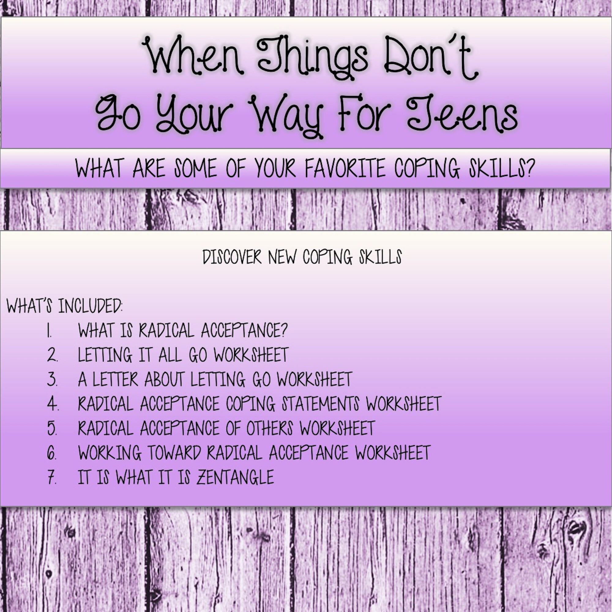 When Things Don't Go Your Way Coping Skills for Teens Etsy