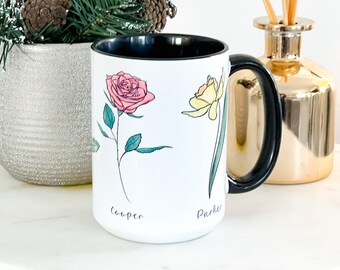 Custom Birth Flower Mug