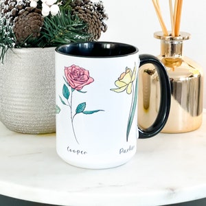 Custom Birth Flower Mug